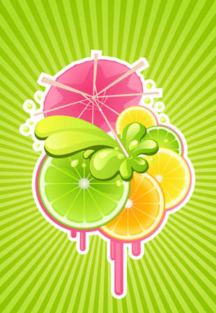 Vector background with cocktail for party designのイラスト素材