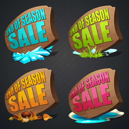 Set of season sales labels.のイラスト素材