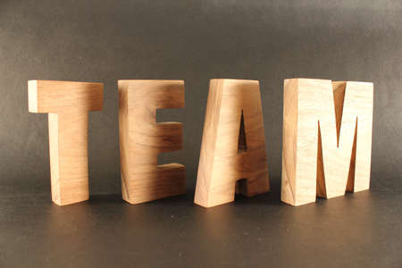 TEAM text composition with natural wood letters version 3の写真素材