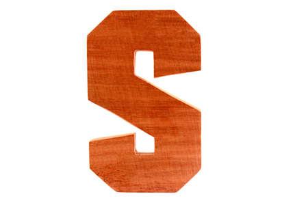 Wooden letter S isolatedの写真素材