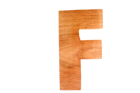 Wooden letter F isolatedの写真素材