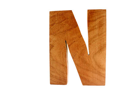 Wooden letter N isolatedの写真素材