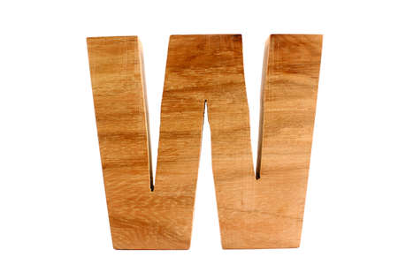 Wooden letter W isolatedの写真素材
