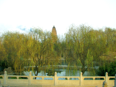 This is a Chinese Pagoda at White Horse Temple in Luoyang China. This temple sight was home to the first Buddhist temple in China.の写真素材