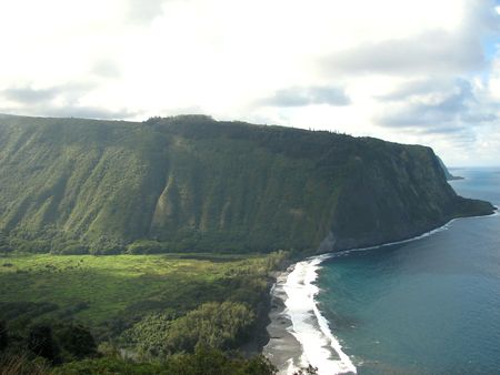 Waipi'o Valley during a sunbreak.の写真素材