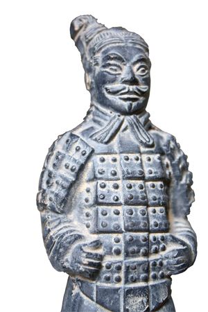 An isolated Terra Cotta soldier over a white background.のeditorial素材