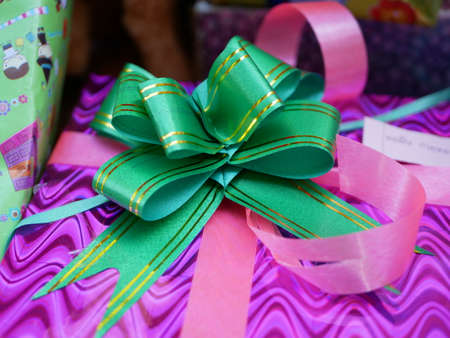 background color of gift ribbons and flowers