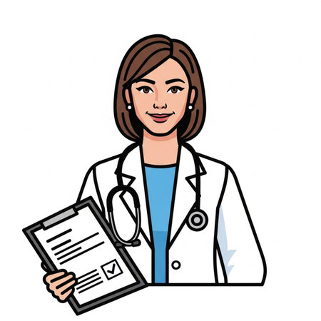 doctor woman cartoon with stethoscope and clipboard illustration graphic designの素材