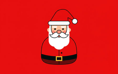Santa Claus on red background. Christmas and New Year. Vector illustrationの素材