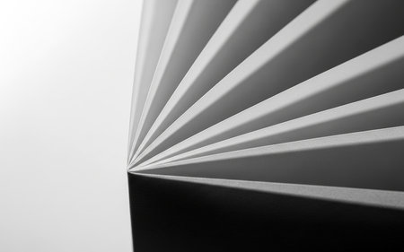 Close-up of a book on a white background. Black and white.の素材