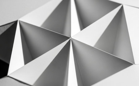 Abstract black and white background of polygonal shapes. Close-up.の素材