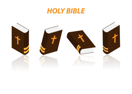 holy bible icon set, vector illustration graphic design elementのイラスト素材