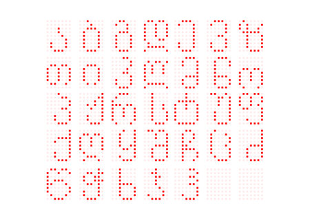 Mkhedruli modern georgian 33 alphabet dot matrix on white backgroundのイラスト素材