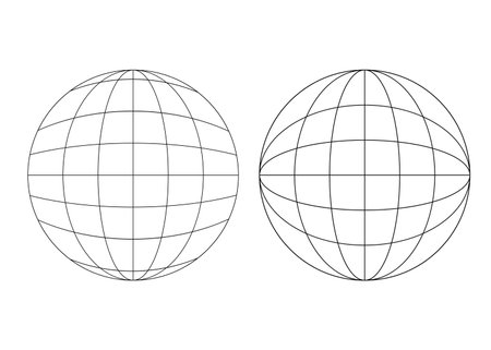 globe latitude longitude line isolated on white background. vector illustration.のイラスト素材