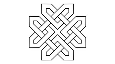 celtic shamrock knot heart love endless vector on white background. solid line style.のイラスト素材