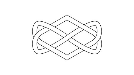 celtic knot heart love endless vector on white background. solid line style.のイラスト素材