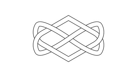 Ilustración de celtic knot heart love endless vector on white background. solid line style. - Imagen libre de derechos