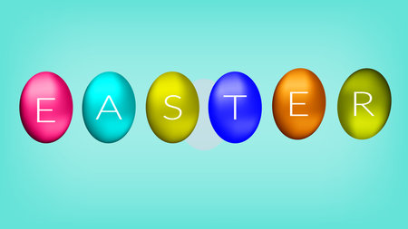 set of easter egg isolated on blue background. vector illustrationのイラスト素材