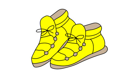 series of shoe doodle line art isolated on white background for cartoon icon web graphic. vector illustration.のイラスト素材