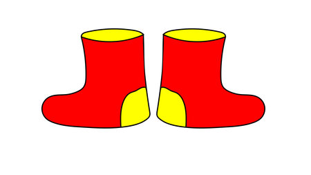 series of shoe doodle line art isolated on white background for cartoon icon web graphic. vector illustration.のイラスト素材