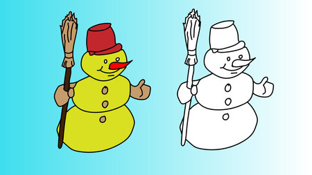 series of doodle christmas cartoon line art isolated on white background for cartoon icon web graphic. vector illustration.のイラスト素材