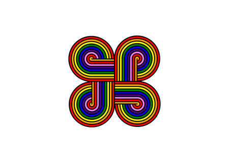 rainbow celtic knot the art and symbolic of eternal for tattoo icon logo web design wall paperのイラスト素材