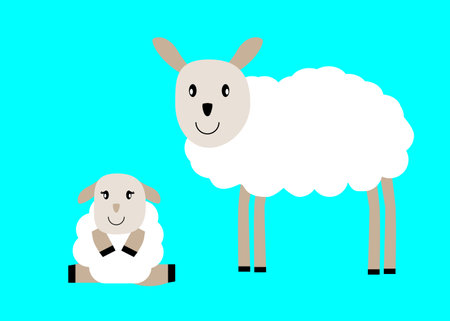 sheep vector for kid coloring book cartoon icon clip artのイラスト素材