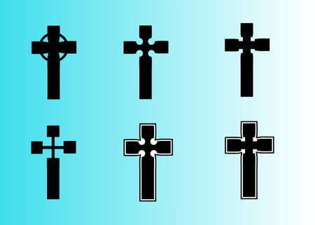 set of religion cross icon. vector illustration.のイラスト素材