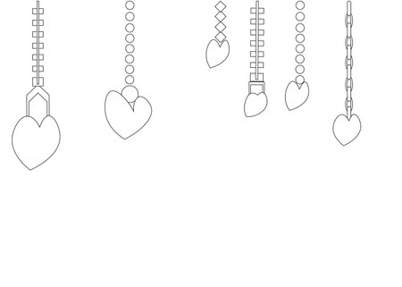 valentine heart hanging background for kid coloring book cartoon vectorのイラスト素材