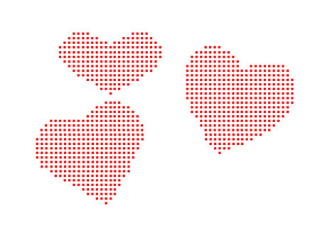 heart valentine LED digital dot matrix vector for background festival anniversary cartoon icon bannerのイラスト素材