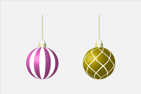 fancy ball pink and metalic gold for decoration christmas new year festival party vector and illustrationのイラスト素材