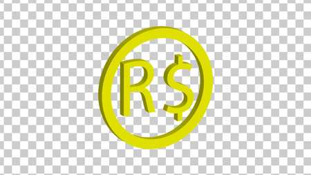 3D brazilion real logo isolated on transparent background. vector illustration.のイラスト素材