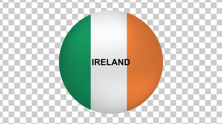 flag of ireland isolated on transparent background. vector illustration.のイラスト素材