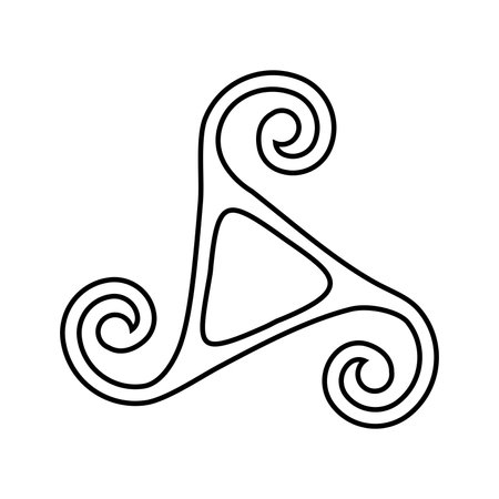 set of triskelion celtic symbol isolated on white background.  vector illustration.のイラスト素材