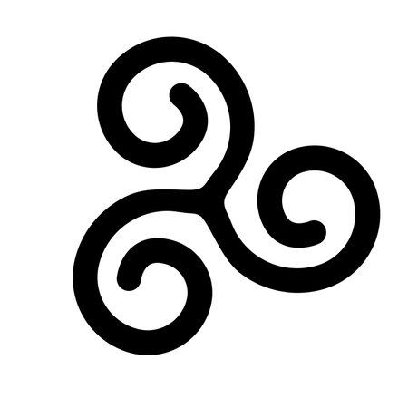 set of triskelion celtic symbol isolated on white background.  vector illustration.のイラスト素材