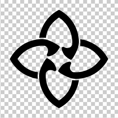 celtic knot georgian style isolated on transparent background logo tattoo. vector illustration.のイラスト素材