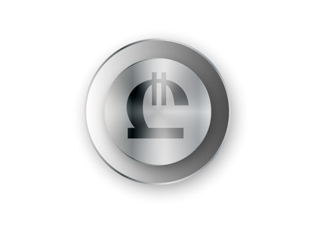 button georgian lari gel currency logo isolated on white background. vector illustration.のイラスト素材