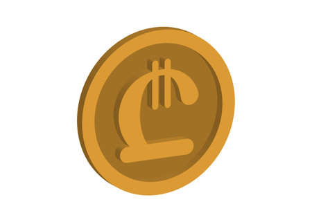 3D georgian lari gel currency logo isolated on white background. vector illustration.のイラスト素材