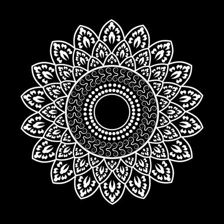 Mandala. Ethnic decorative element. Hand drawn backdrop. Islam, Arabic, Indian, ottoman motifs.のイラスト素材