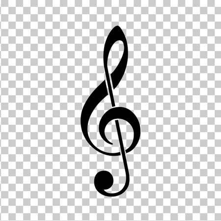 Music violin clef sign. Black icon on transparent background with effect.のイラスト素材