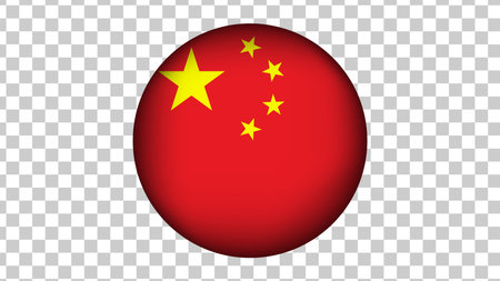 flag of china isolated on transparent background for brics icon logo web. vector illustration.のイラスト素材