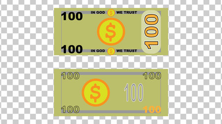 flat dollar bank note logo icon isolated on transparent background. vector illustration.のイラスト素材