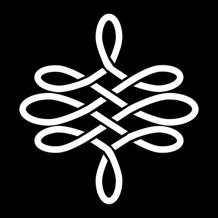 swirl infinity endless spirit celtic symbol isolated on black background tattoo icon logo. vector illustration.のイラスト素材