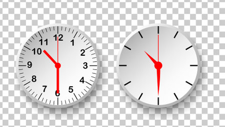 classic clock watch face for icon wallpaper background and business isolated on transparent backgrond. vector illustration.のイラスト素材