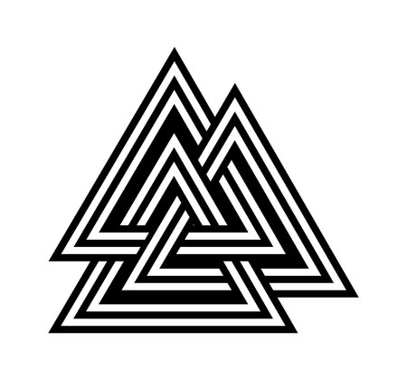 triangle shape icon over white background, line style, vector illustrationのイラスト素材