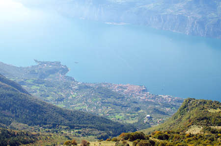 Lake Garda / Gardasee sightseeing and Panorama you at the lake and the mountainsの写真素材