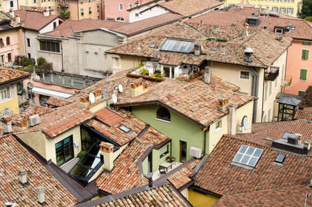 Lake Garda / Gardasee sightseeing and Panorama you at the lake and the mountainsの写真素材