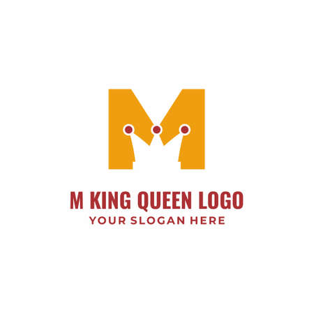 M King Queen Crown Logo Vector Illustrationsのイラスト素材