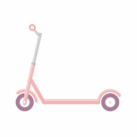 Cute scooter pink and purple color vector cartoon illustration on white backgroundのイラスト素材