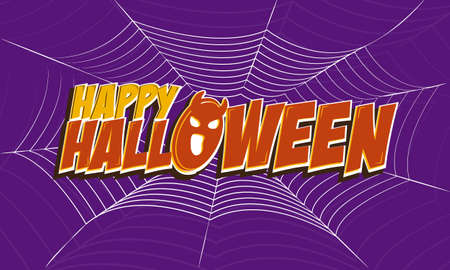 Happy Halloween Background with the silhouette of ghost head and spider web. Perfect for wearing Halloween events.のイラスト素材